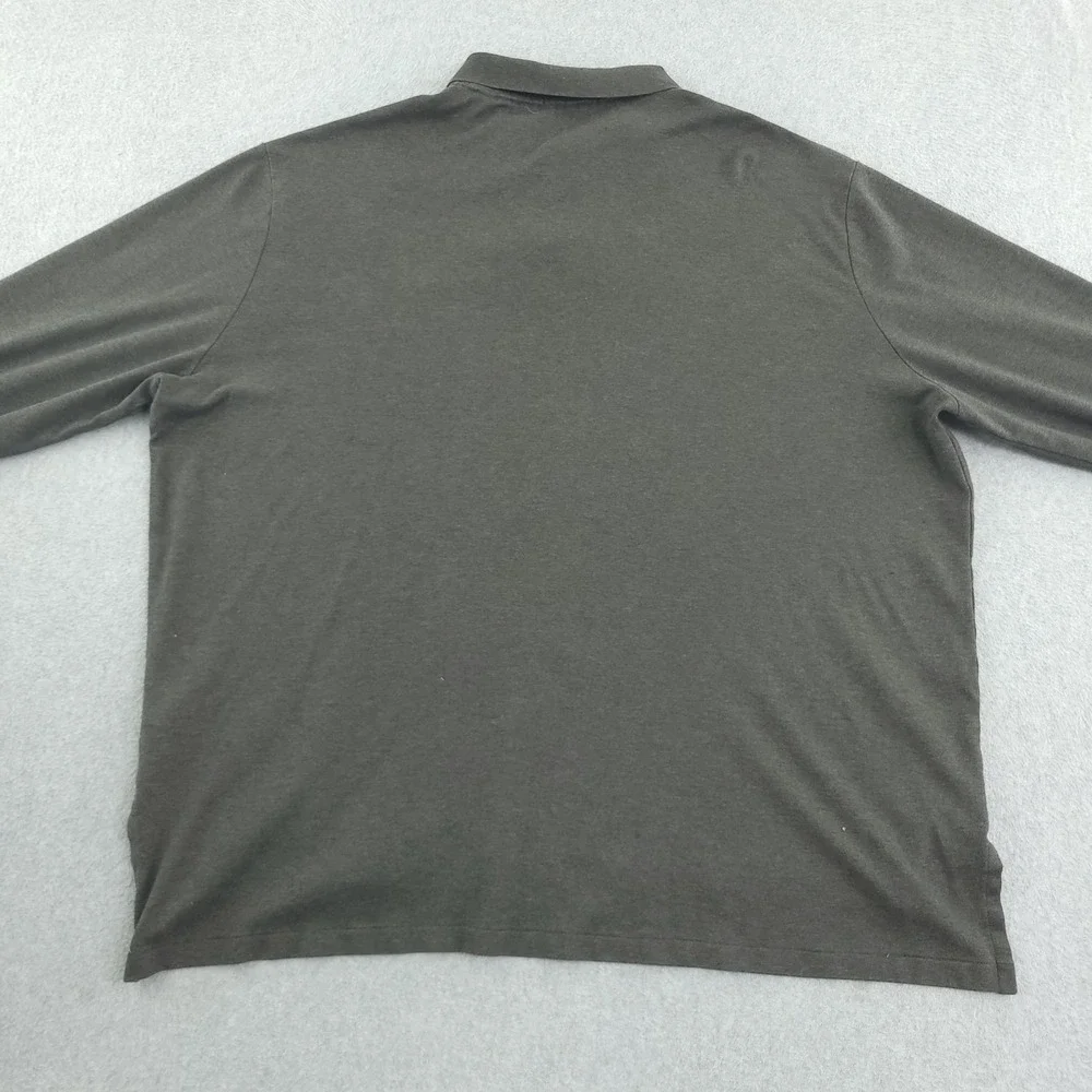 Polo Ralph Lauren Polo Shirt Mens 2XL Gray Solid Pima Soft Touch Long Sleeve Top